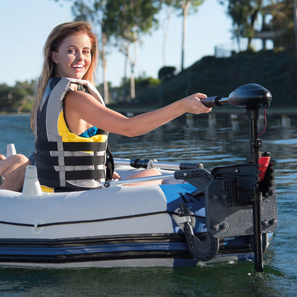 INTEX 12 Volt 8 Speed Trolling Motor, Mount Kit and Mariner 4-Person Boat Set - Find Fresh Goods
