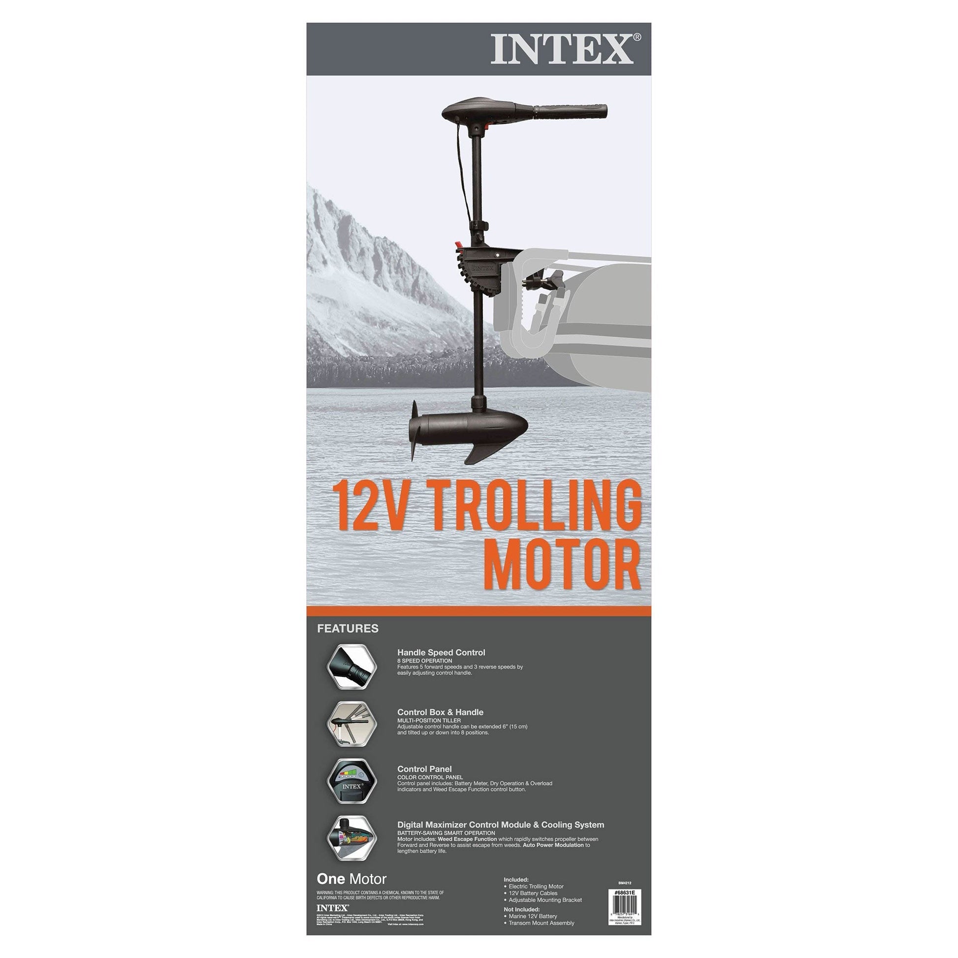 INTEX 12 Volt 8 Speed Trolling Motor, Mount Kit and Mariner 4-Person Boat Set - Find Fresh Goods