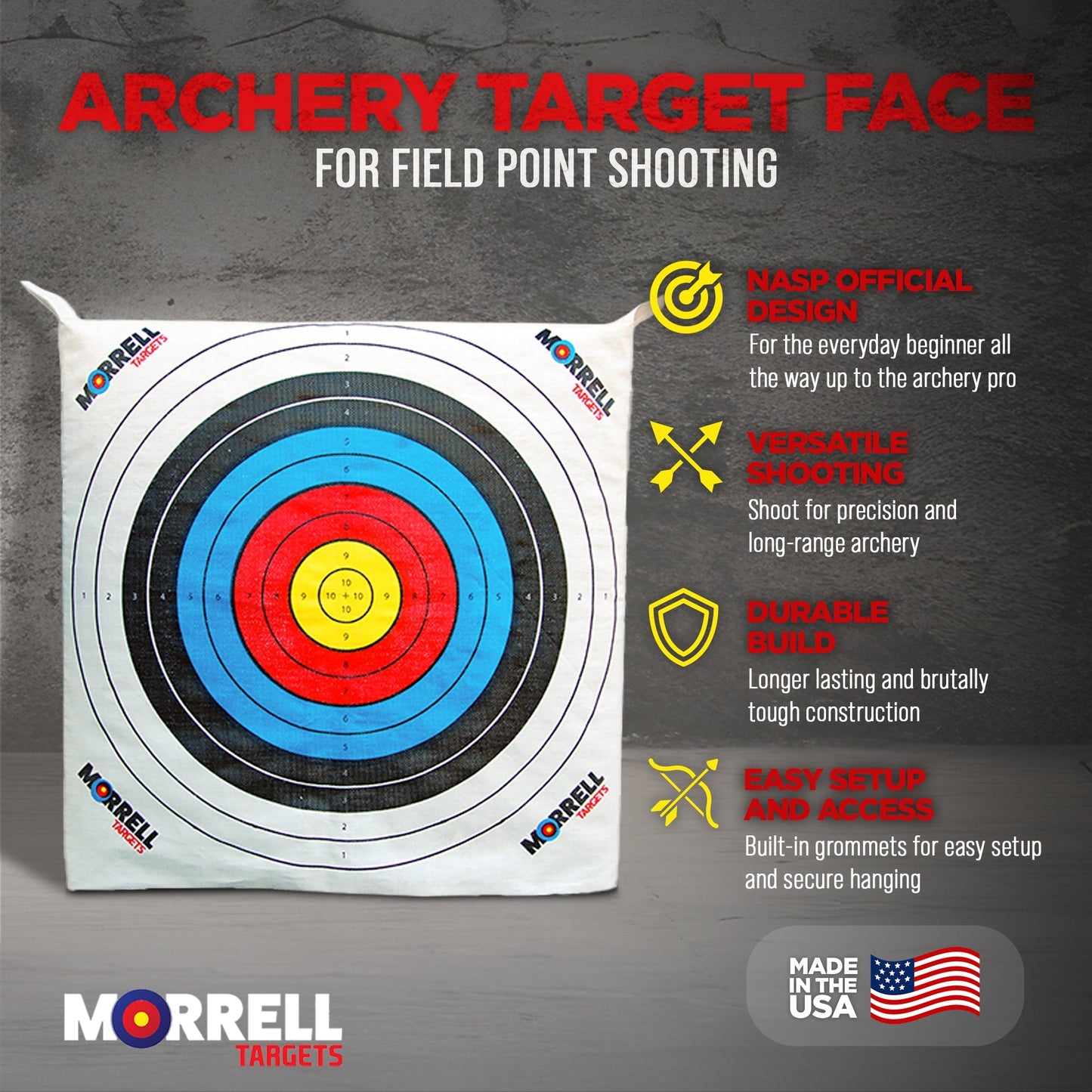 Morrell Targets Archery Target Face for Field Point Shooting Practice, 34" x 34"