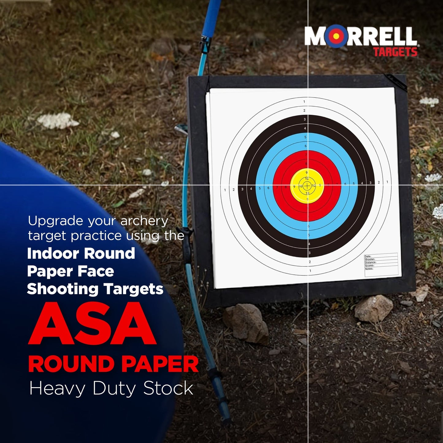 Morrell ASA Indoor Round Paper Face Shooting Targets, 17x17-Inch, 100 Count