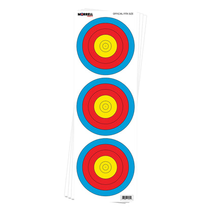 Morrell FITA Recurve Bullseye Paper Face Shooting Targets, 17x17-in., 100 Count