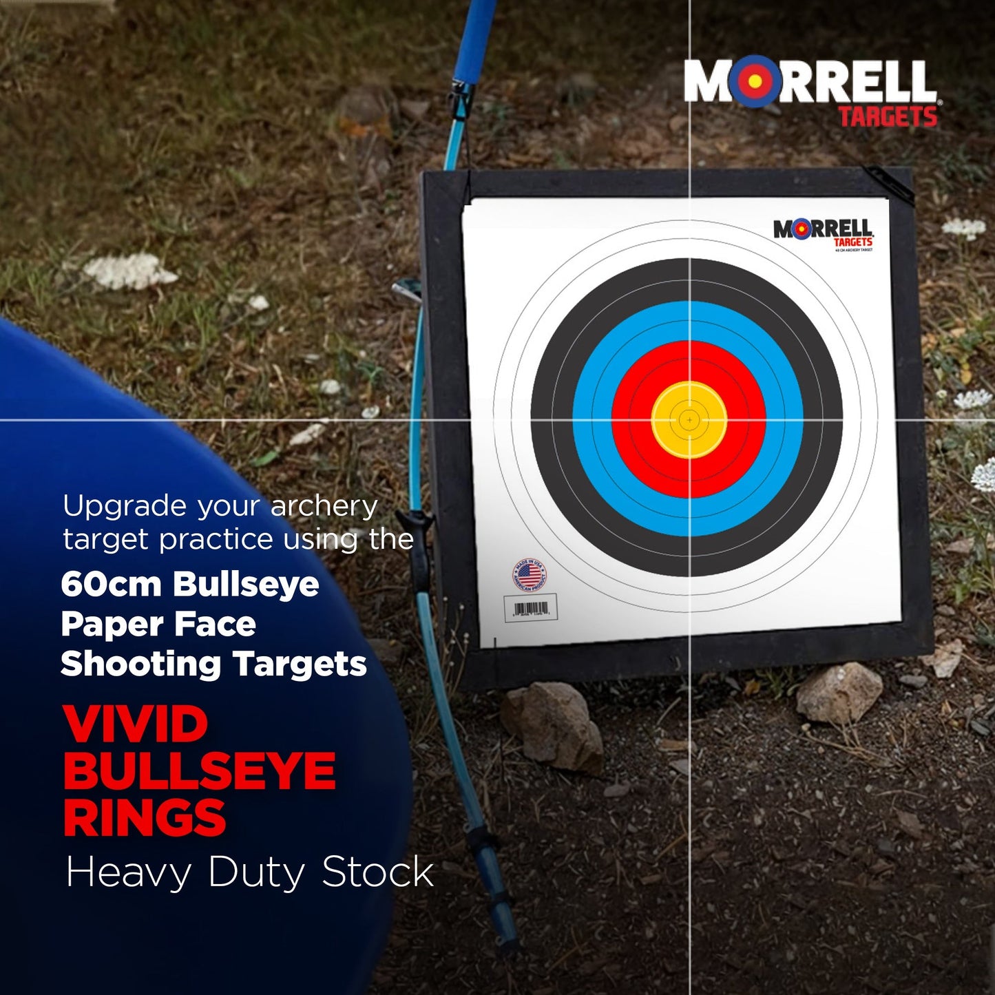 Morrell 60cm Bullseye Paper Face Shooting Targets, 24 x 24 Inches, 100 Count