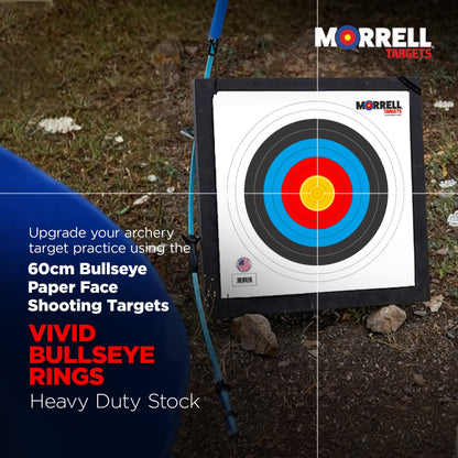 Morrell 60cm Bullseye Paper Face Shooting Targets, 24 x 24 Inches, 100 Count