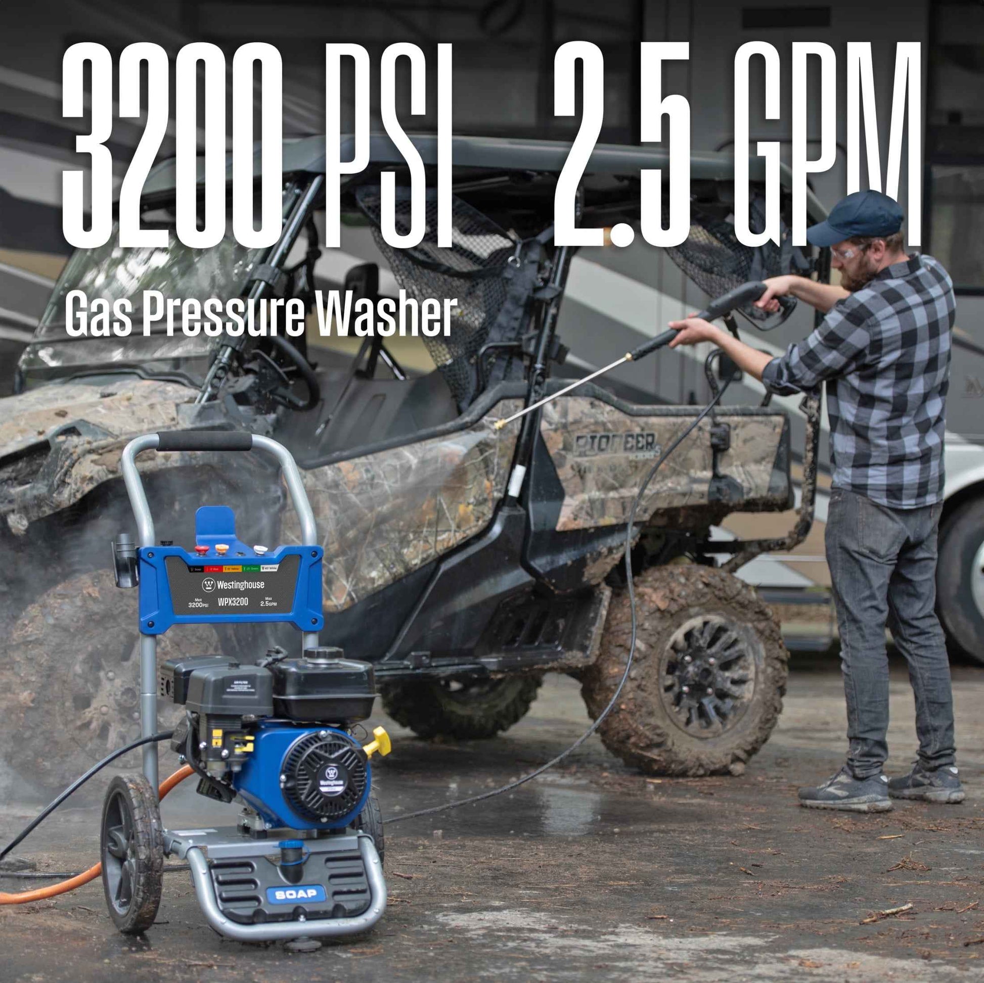 Westinghouse 3200-PSI, 2.5-GPM Gas Pressure Washer with 5 Nozzles & Soap Tank