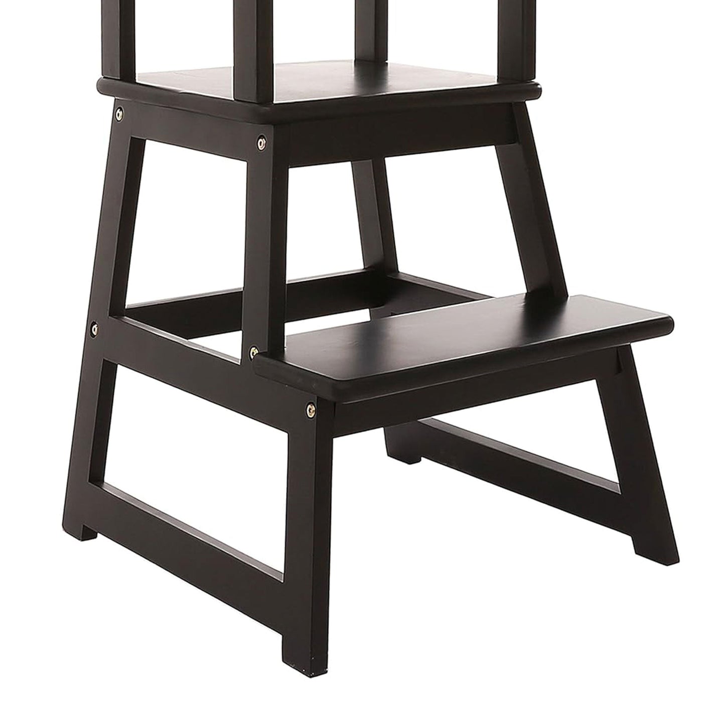 SDADI Kids Kitchen Step Stool Holds up to 150 Pounds with Safety Rail, Black