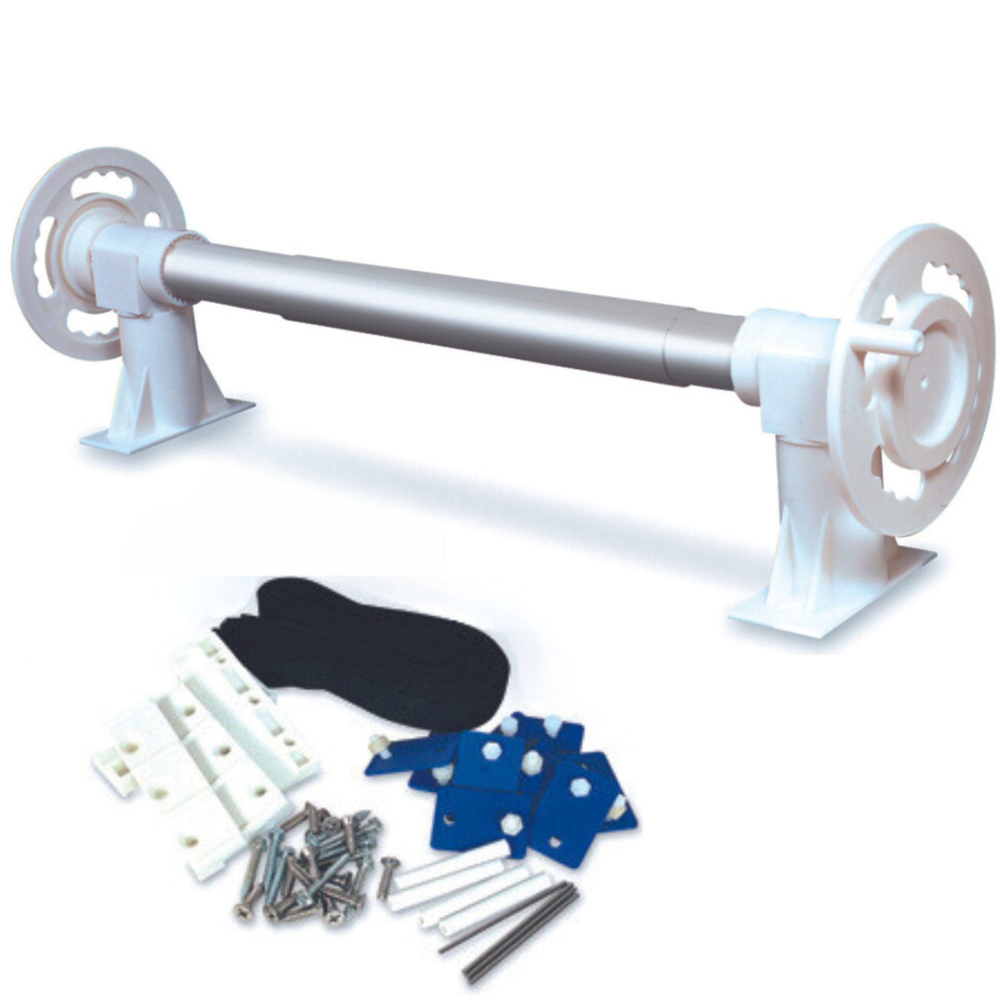 Swimline HydroTools Above Ground Pool Solar Blanket Reels System with Straps