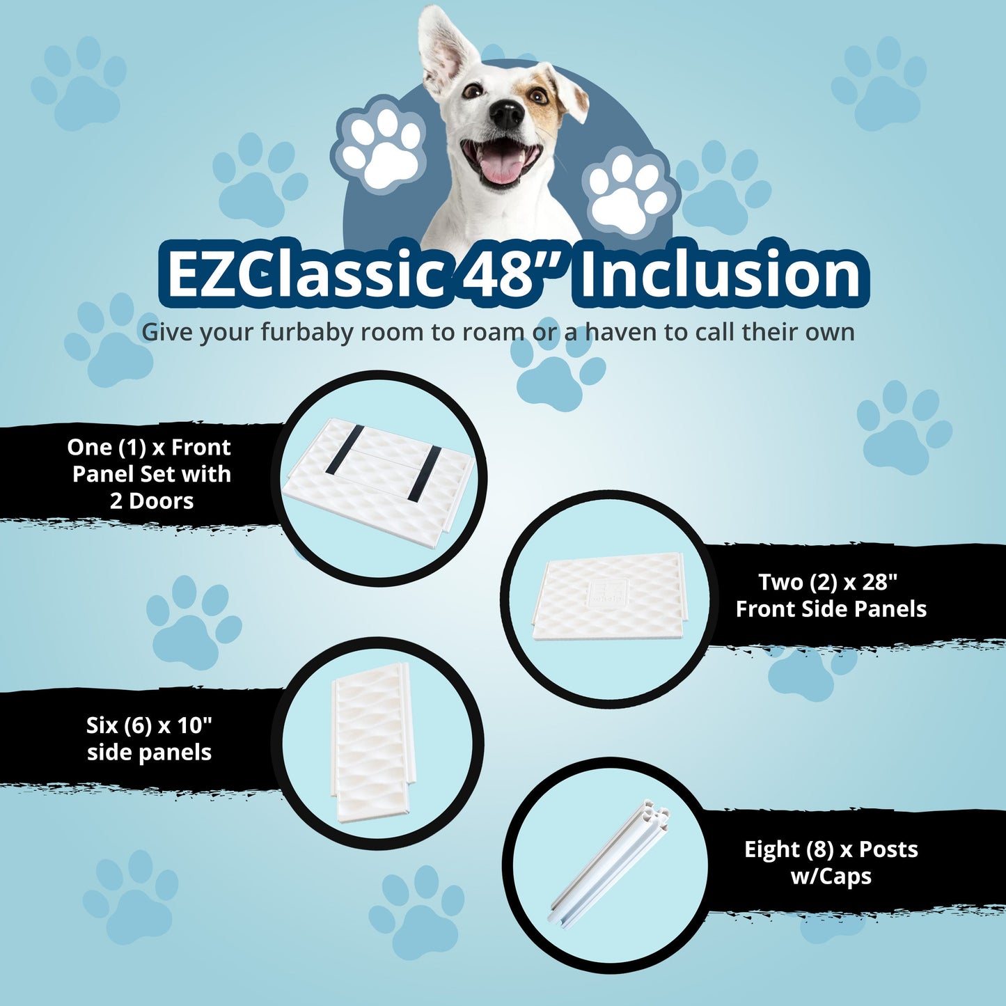 EZwhelp EZclassic 48 Inches Add On Room with Front Panel Set and Doors, White