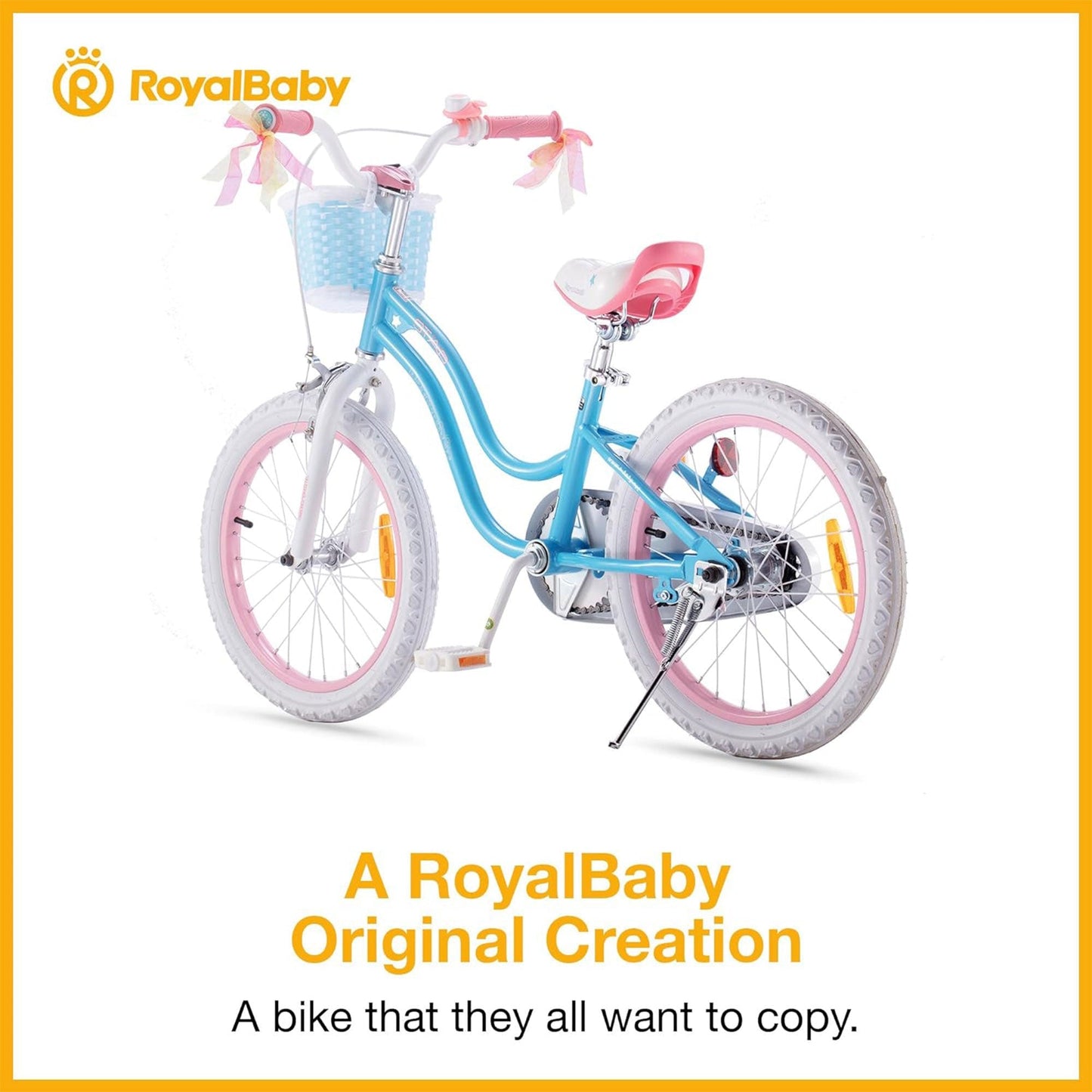 RoyalBaby Stargirl Children's Outdoor Bicycle, 18 Inch with Kickstand, Blue