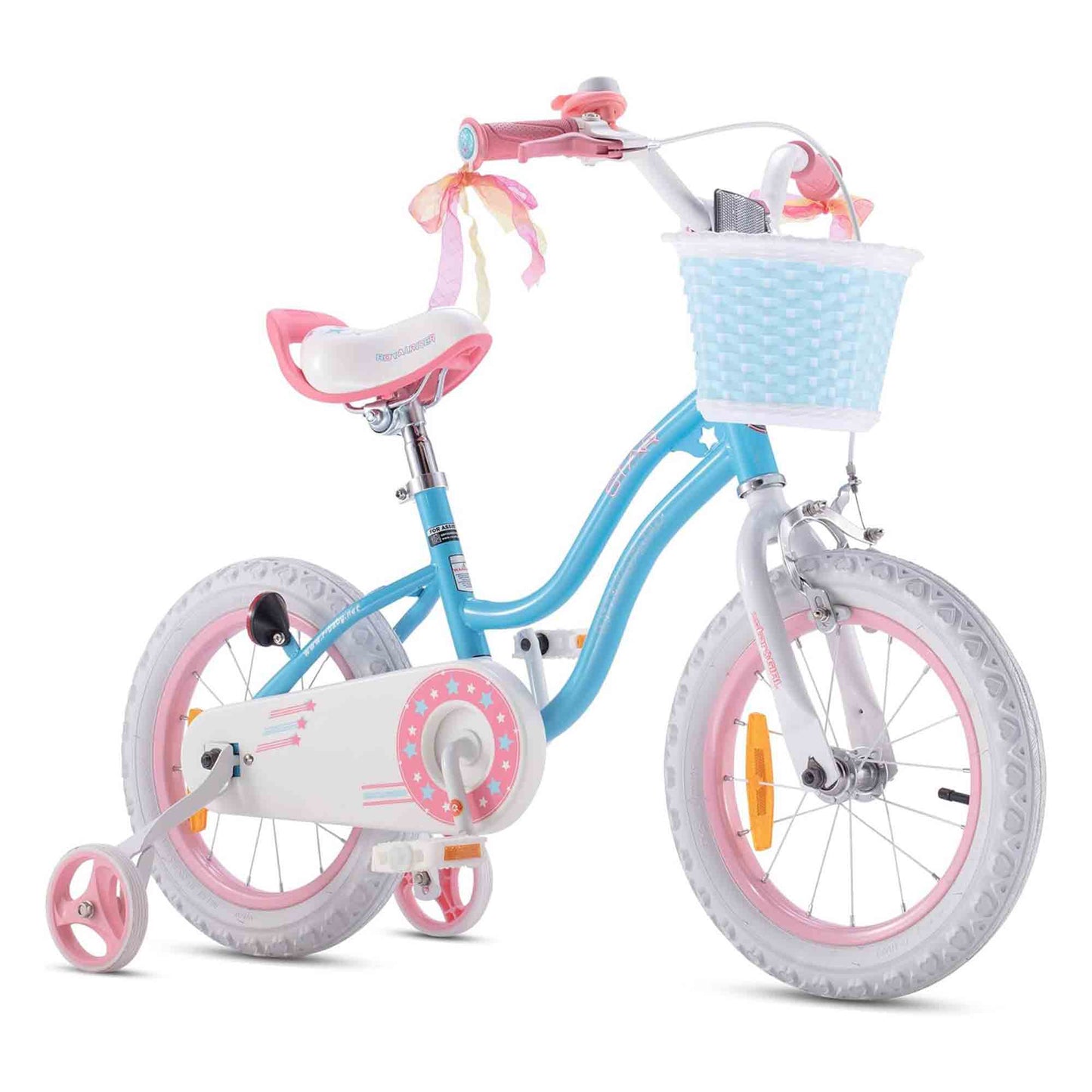 RoyalBaby Stargirl Children's Outdoor Bicycle 14 Inch with Training Wheels, Blue