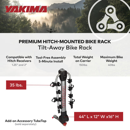 Yakima RidgeBack Tilt Away Hitch Bike Rack Holds 4 Bikes for Cars, SUVs, Trucks - Find Fresh Goods