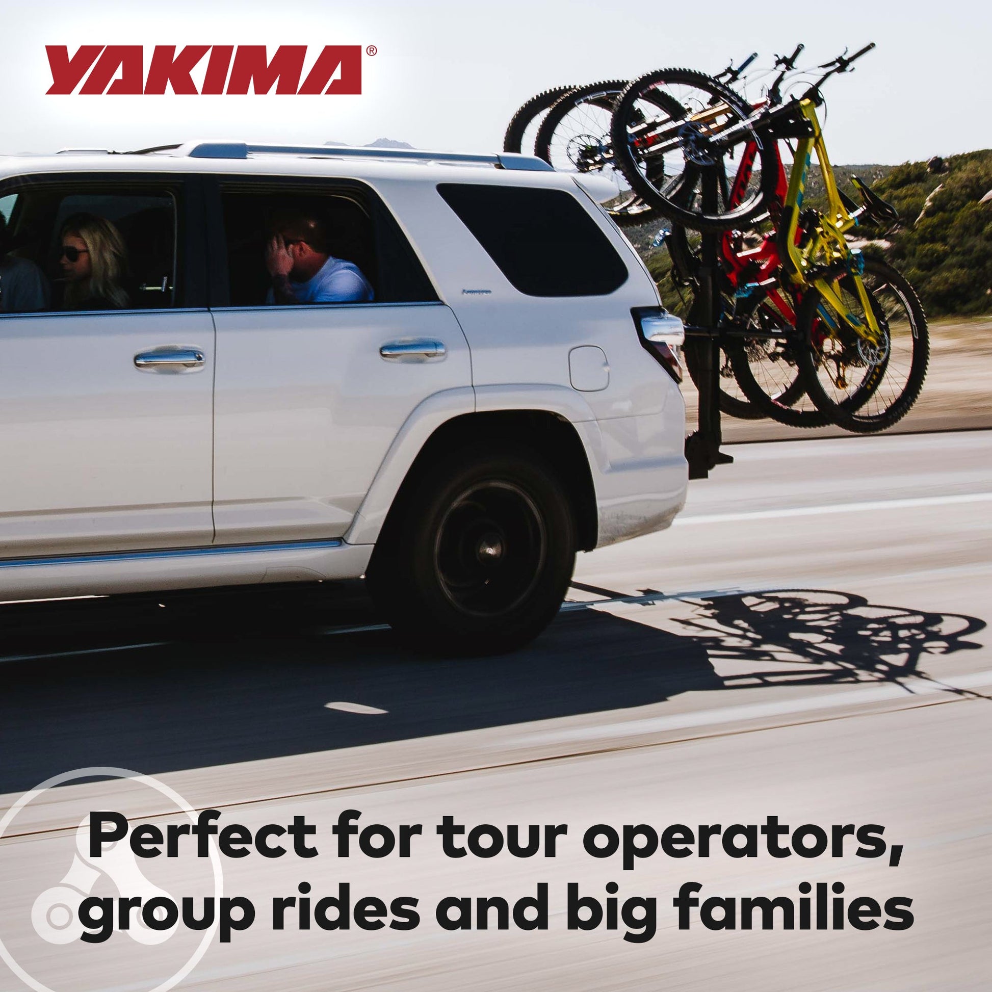 Yakima HangOver 4 Adjustable Vertical Steel Mountain Bike Hitch Rack for 4 Bikes - Find Fresh Goods