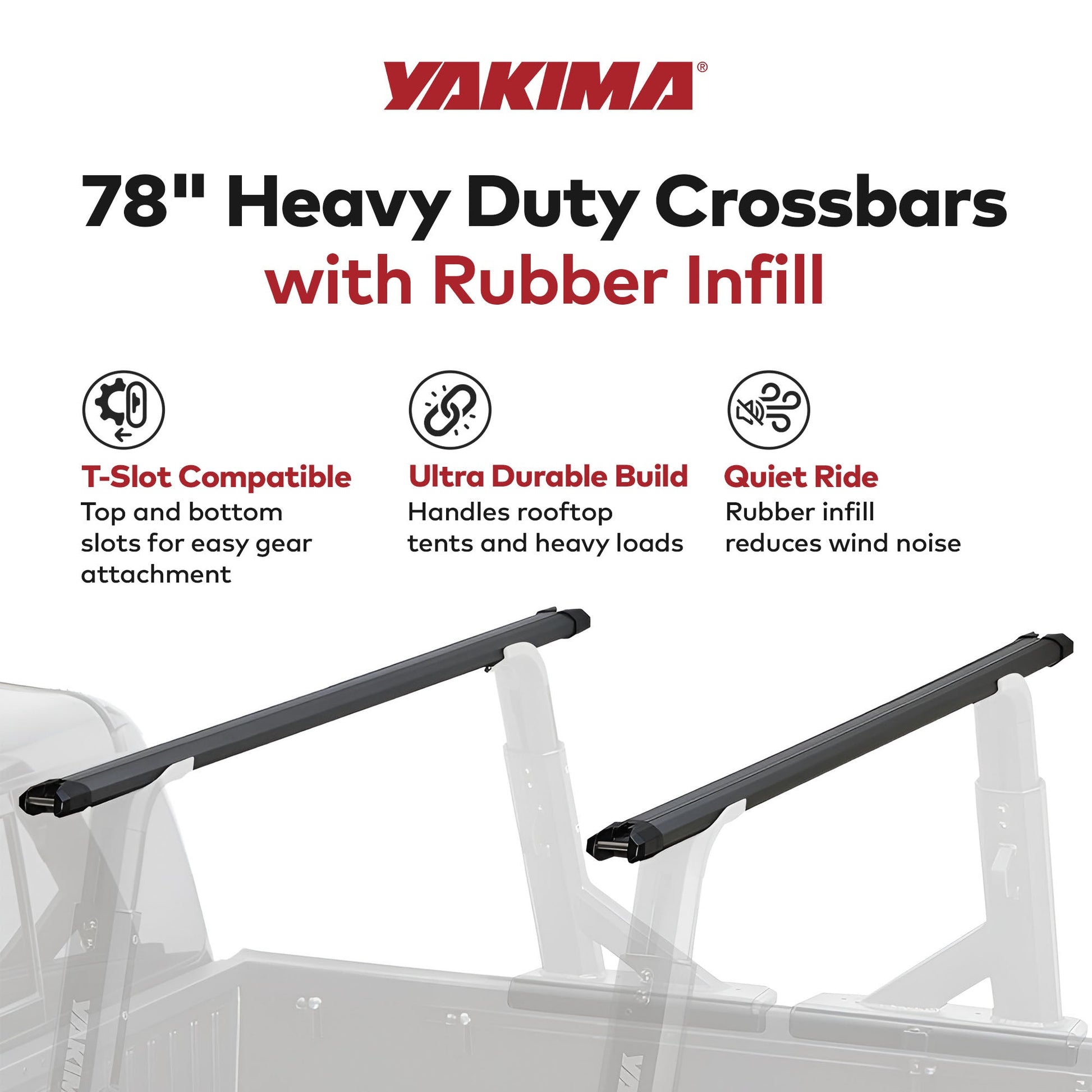 Yakima 78 Inch Aluminum HD Crossbar, Works w/StreamLine Towers, Black (Set of 2) - Find Fresh Goods