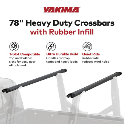 Yakima 78 Inch Aluminum HD Crossbar, Works w/StreamLine Towers, Black (Set of 2) - Find Fresh Goods