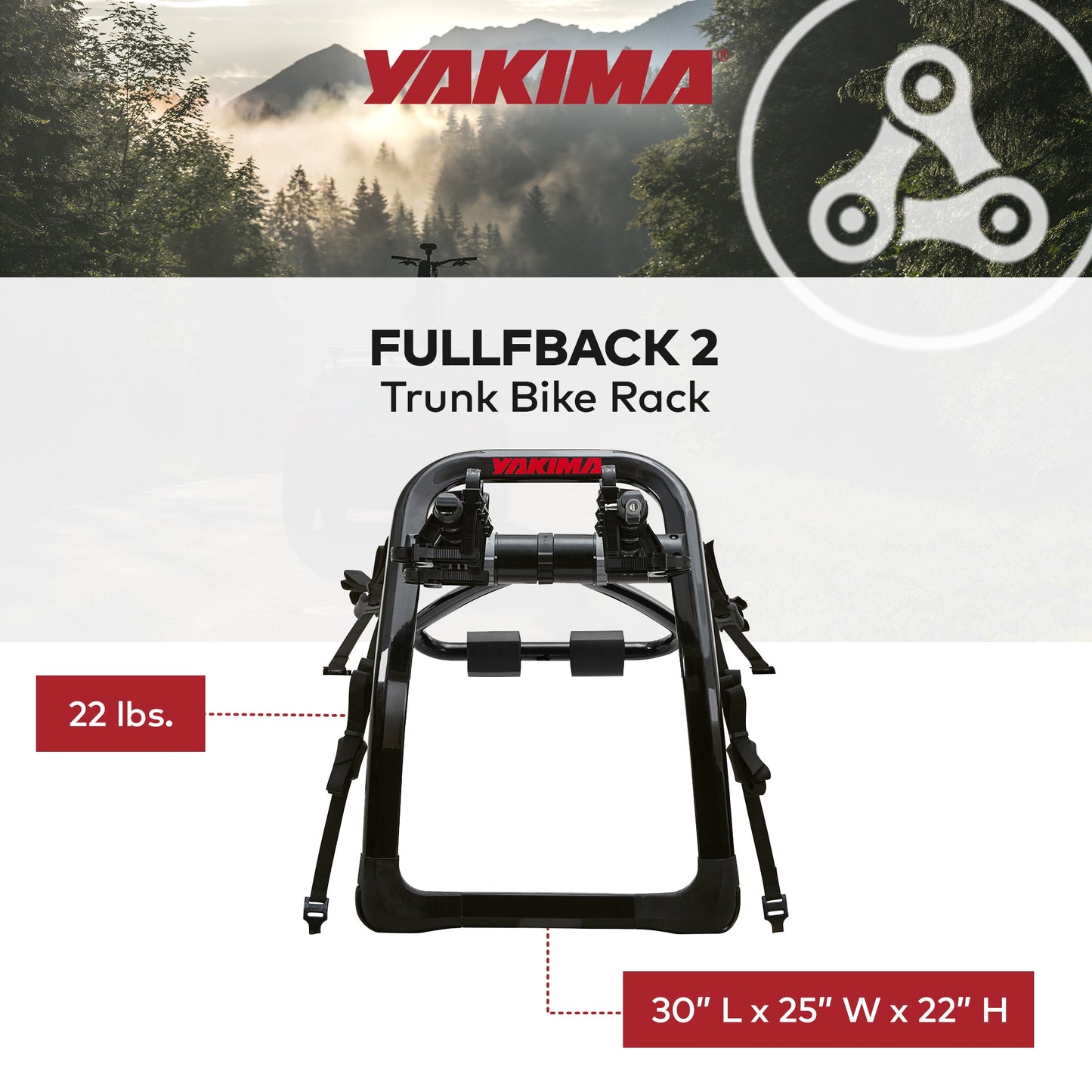 Yakima FullBack 2 Bike Capacity Trunk Bike Strap Rack with ZipStrips, Black - Find Fresh Goods