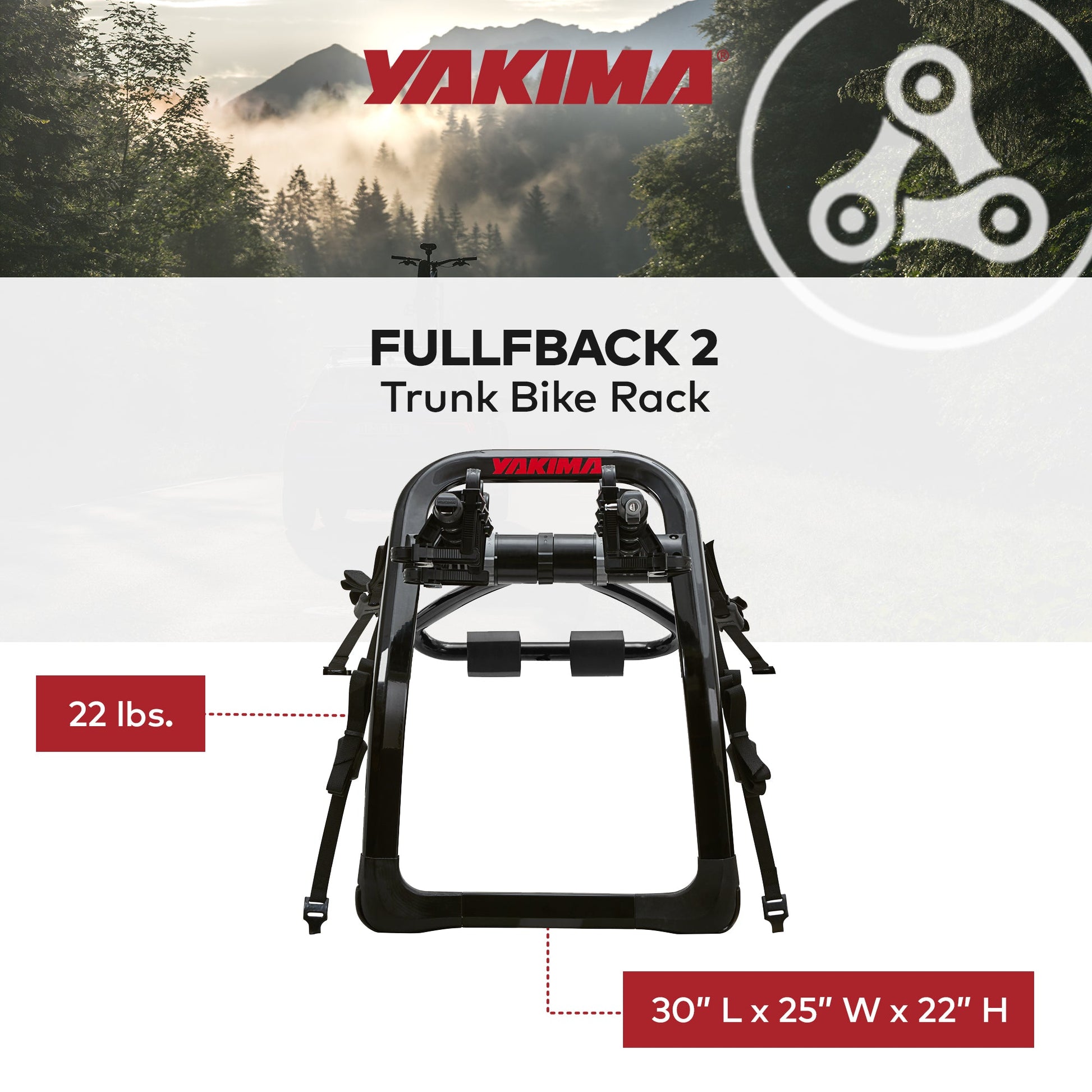 Yakima FullBack 2 Bike Capacity Trunk Bike Strap Rack with ZipStrips, Black - Find Fresh Goods