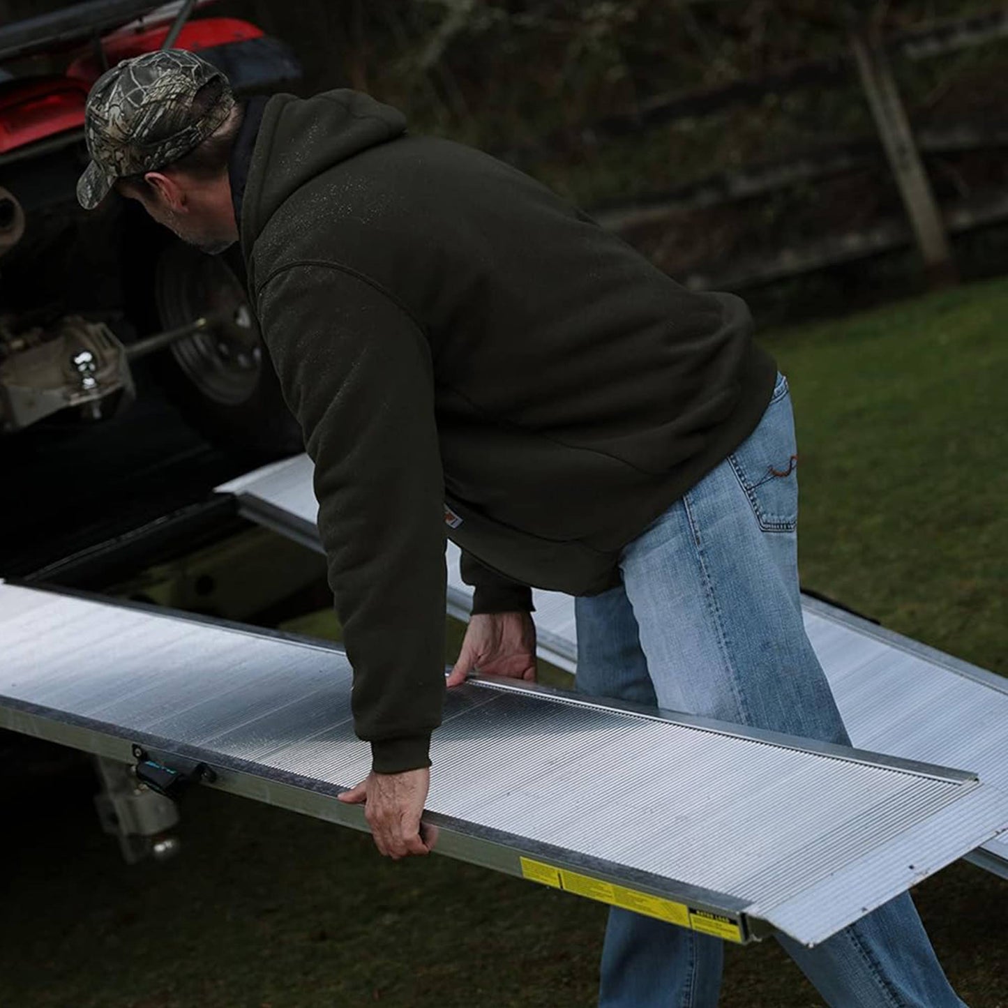 EZ-ACCESS TRAVERSE 2 Foot Singlefold Edgeless Portable Loading Ramp, Silver - Find Fresh Goods