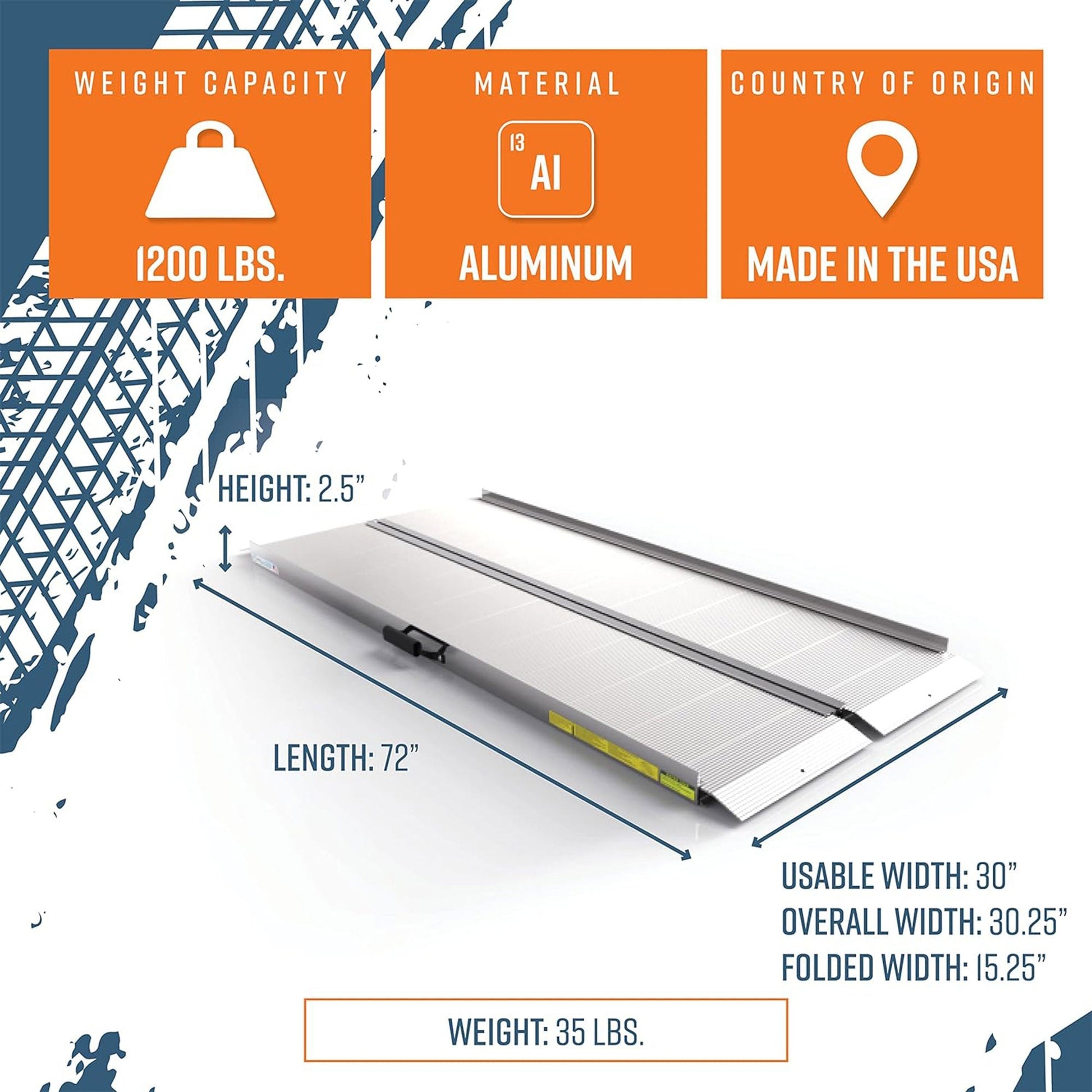 EZ-ACCESS TRAVERSE 6 Foot Aluminum Singlefold Portable Loading Ramp, Silver - Find Fresh Goods