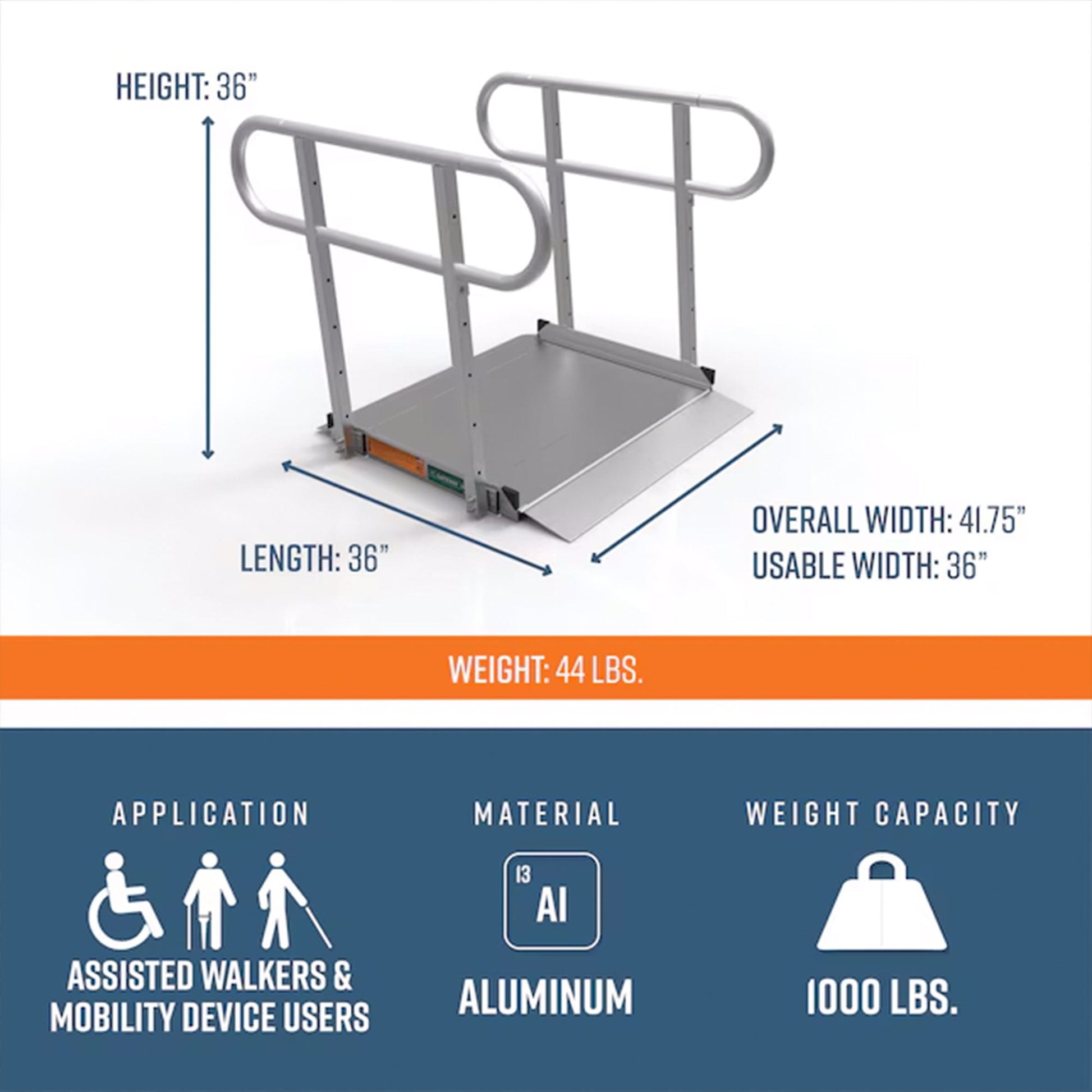 EZ-ACCESS GATEWAY 3G 3 Foot Solid Surface Aluminum Portable Wheelchair Ramp - Find Fresh Goods