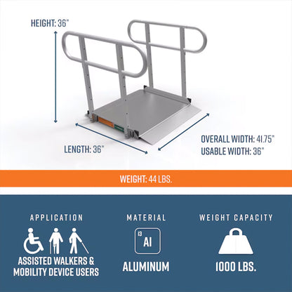 EZ-ACCESS GATEWAY 3G 3 Foot Solid Surface Aluminum Portable Wheelchair Ramp - Find Fresh Goods