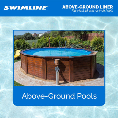 Swimline LI184820 18' Solid Blue Round Above Ground Swimming Pool Overlap Liner
