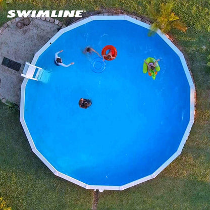 Swimline LI184820 18' Solid Blue Round Above Ground Swimming Pool Overlap Liner