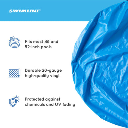 Swimline LI244820 24' Solid Blue Round Above Ground Swimming Pool Overlap Liner