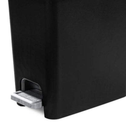 Sterilite 2.7 Gallon Rectangular Step On Trash Bin Wastebasket, Black (4 Pack)