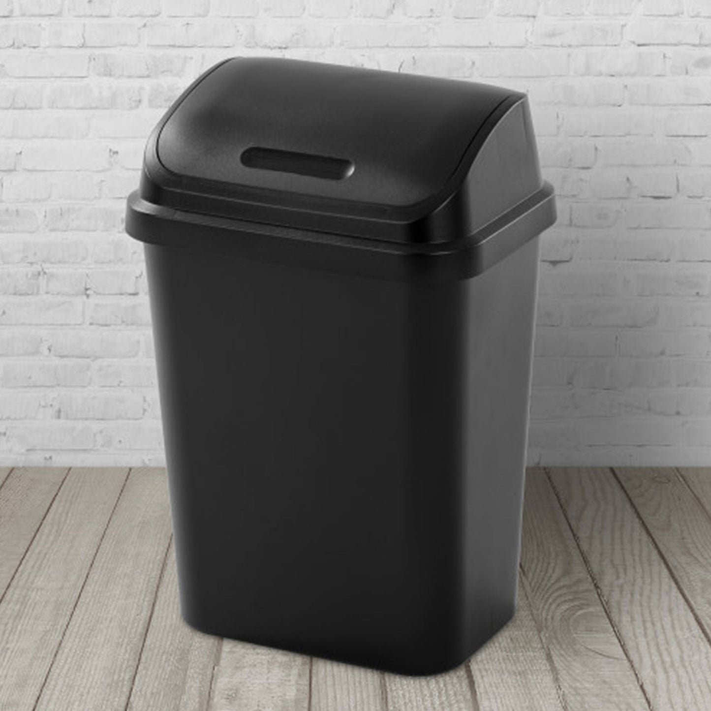 Sterilite 7.8 Gallon SwingTop Kitchen Wastebasket Trash Can, Black (12 Pack)