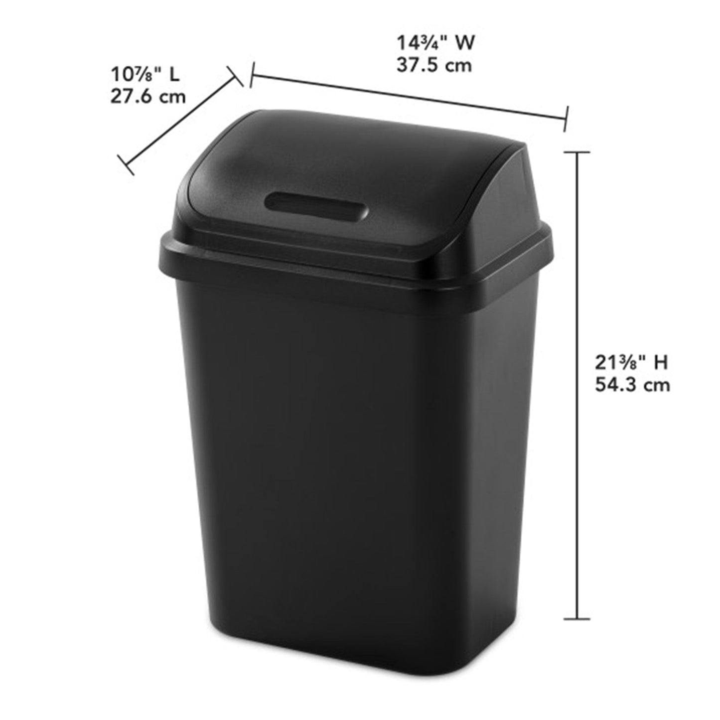 Sterilite 7.8 Gallon SwingTop Kitchen Wastebasket Trash Can, Black (18 Pack)