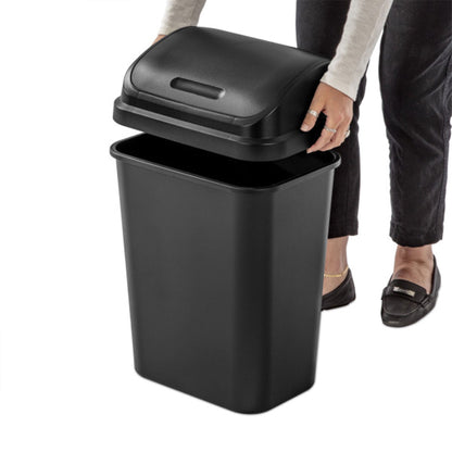 Sterilite 7.8 Gallon SwingTop Kitchen Wastebasket Trash Can, Black (18 Pack)