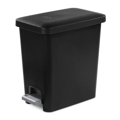 Sterilite 2.7 Gallon Rectangular Step On Trash Bin Wastebasket, Black (8 Pack)