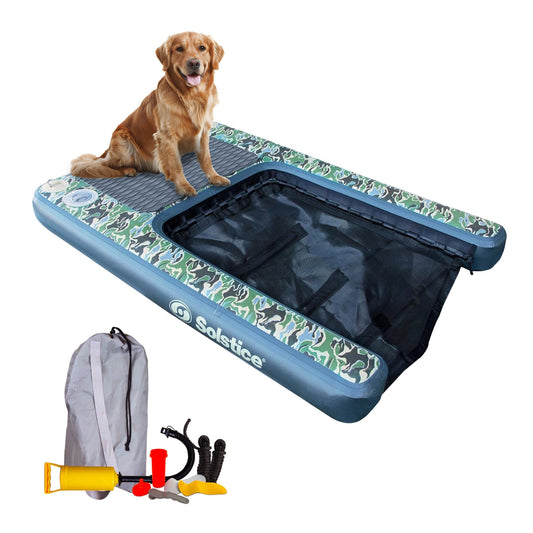 Solstice Original Inflatable Pup Plank Dog Float Floating Ramp Ladder for Pools