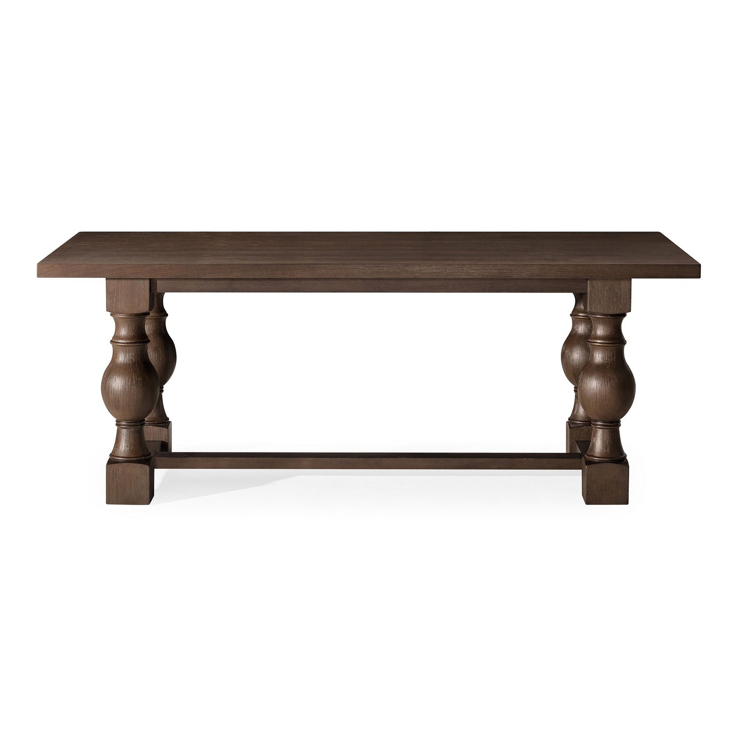Leon Classical Wooden Dining Table in Antiqued Brown Finish