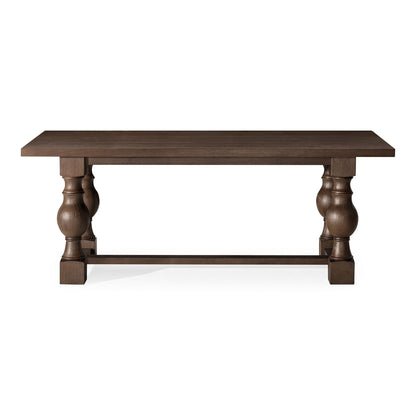 Leon Classical Wooden Dining Table in Antiqued Brown Finish