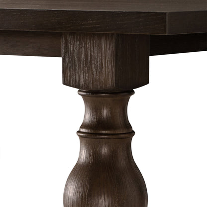 Leon Classical Wooden Dining Table in Antiqued Brown Finish