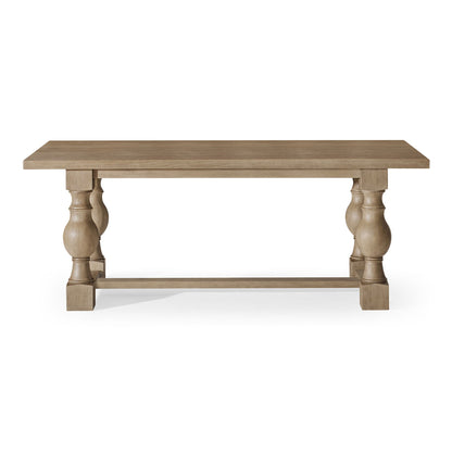 Leon Classical Wooden Dining Table in Antiqued Grey Finish