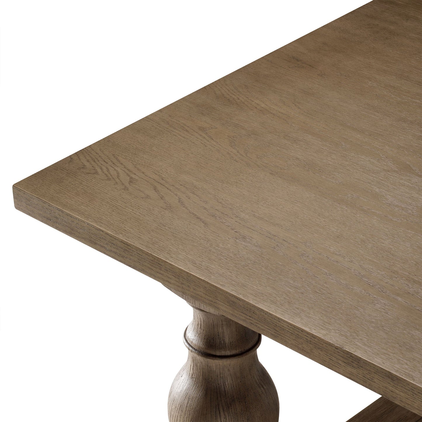 Leon Classical Wooden Dining Table in Antiqued Grey Finish