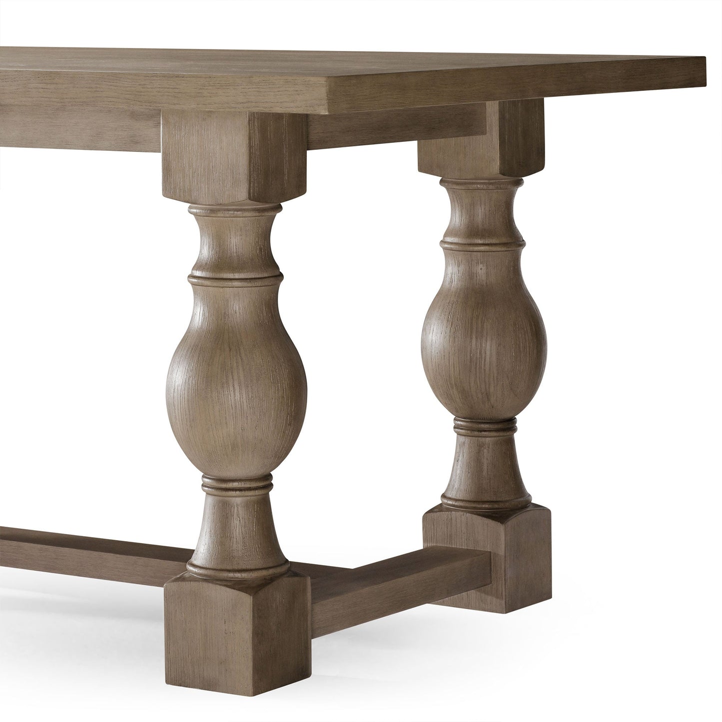 Leon Classical Wooden Dining Table in Antiqued Grey Finish