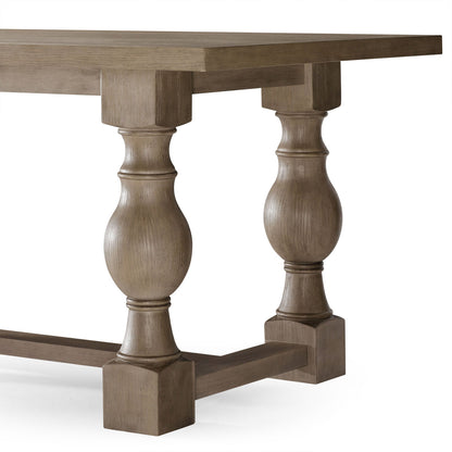 Leon Classical Wooden Dining Table in Antiqued Grey Finish