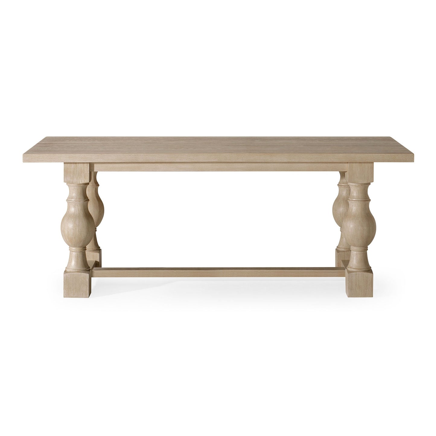 Leon Classical Wooden Dining Table in Antiqued White Finish