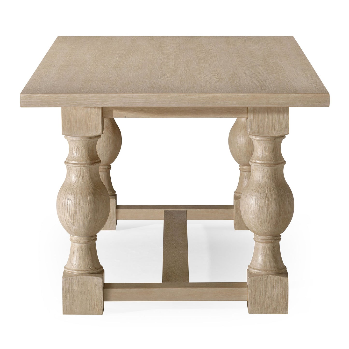 Leon Classical Wooden Dining Table in Antiqued White Finish