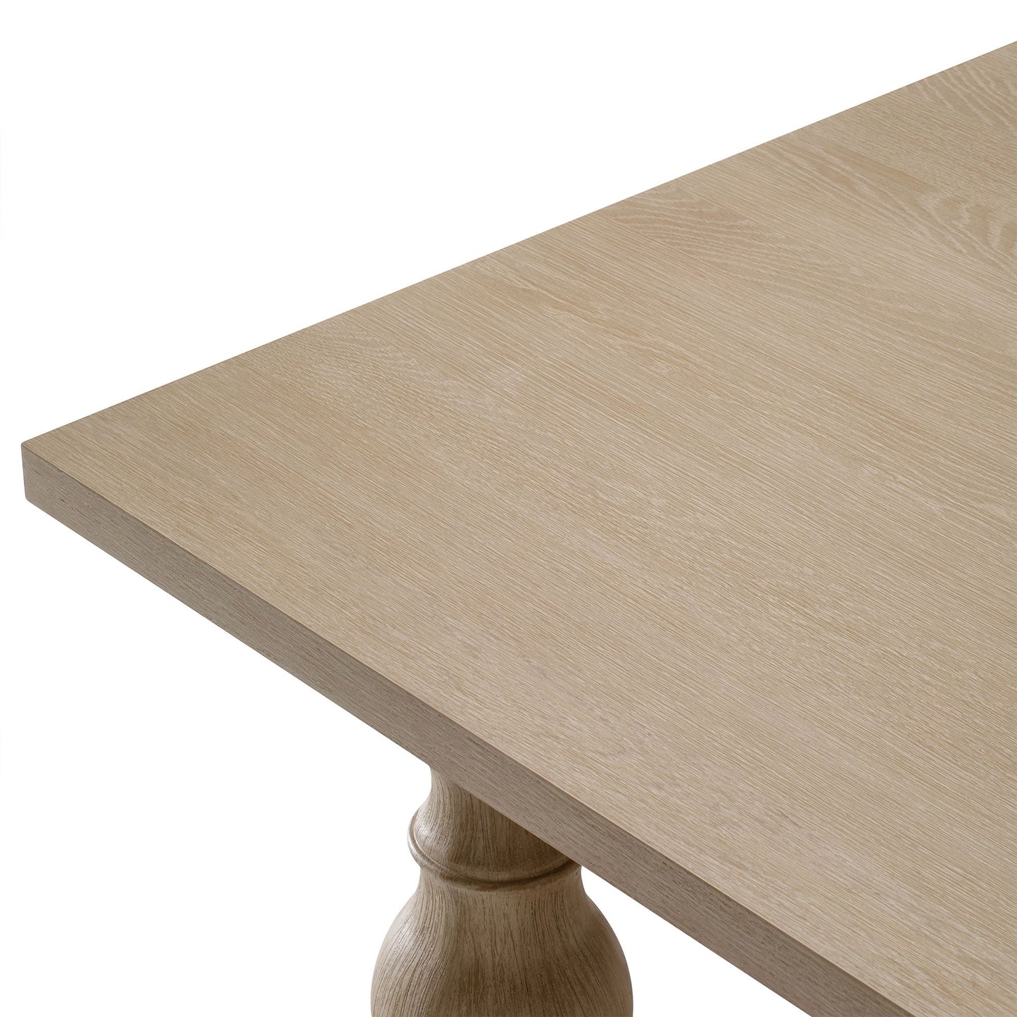 Leon Classical Wooden Dining Table in Antiqued White Finish