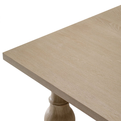 Leon Classical Wooden Dining Table in Antiqued White Finish
