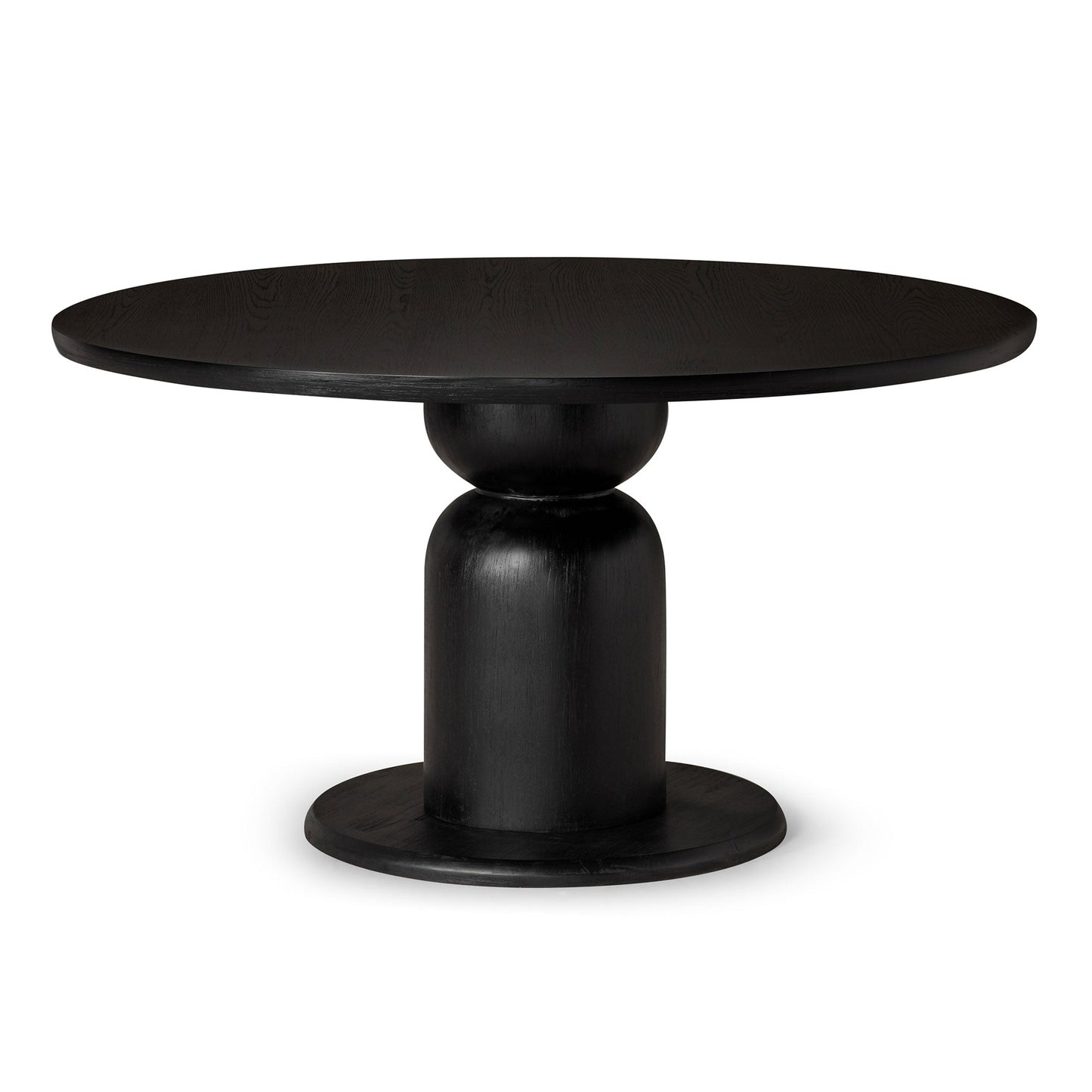 Mila Contemporary Round Wooden Dining Table in Refined Black Finish