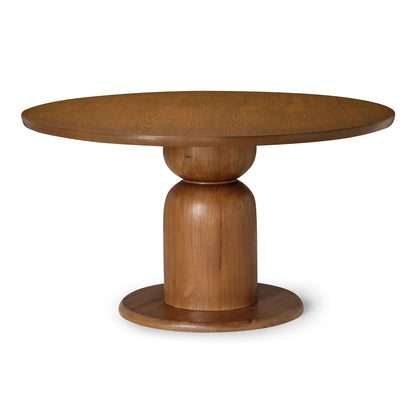 Mila Contemporary Round Wooden Dining Table in Refined Brown Finish