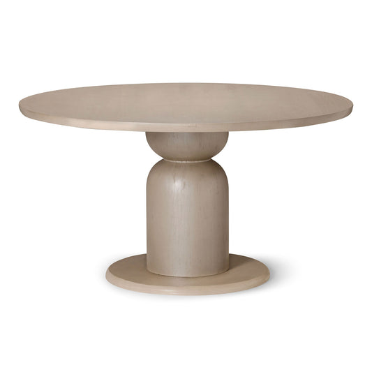 Mila Contemporary Round Wooden Dining Table in Refined White Finish