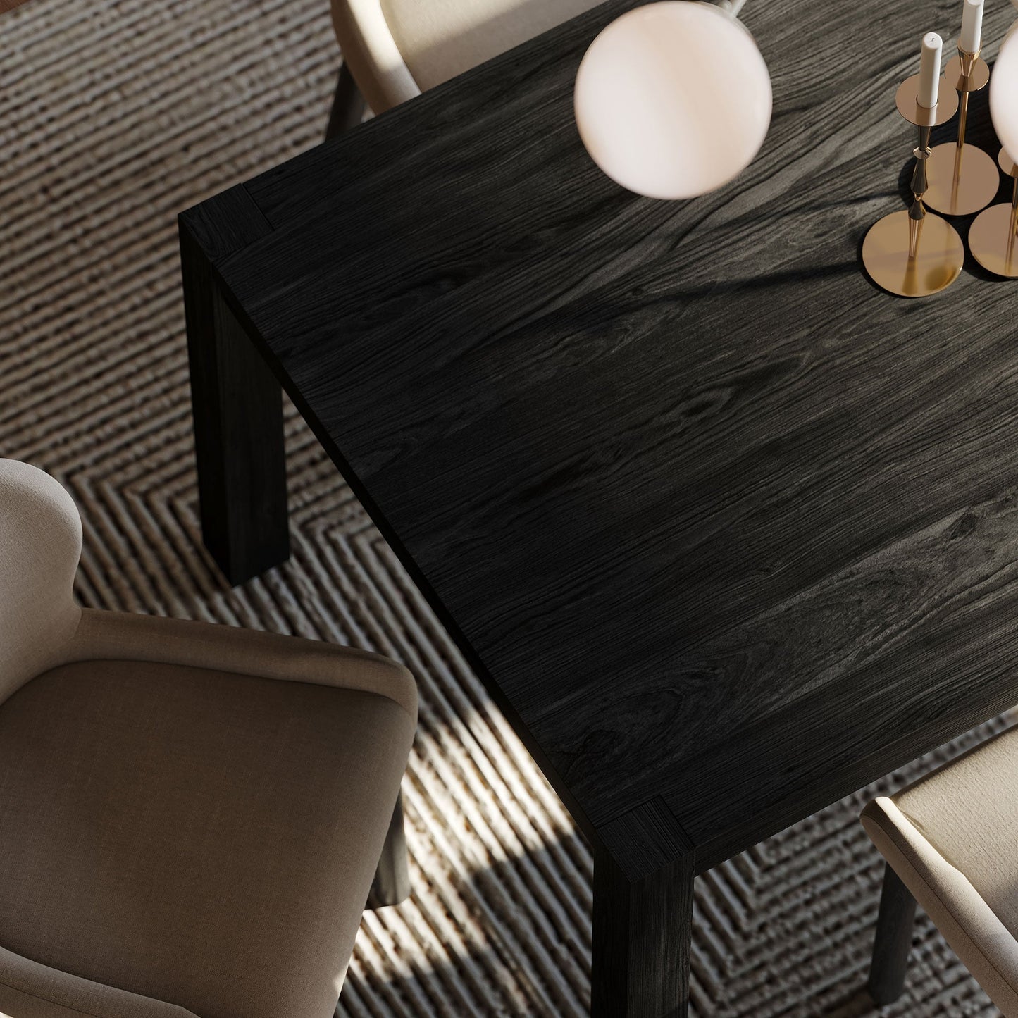 Maven Lane Cleo Contemporary Wooden Dining Table in Refined Black Finish