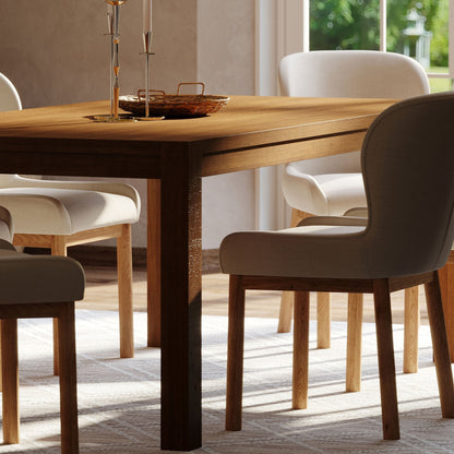 Cleo Contemporary Wooden Dining Table in Refined Brown Finish