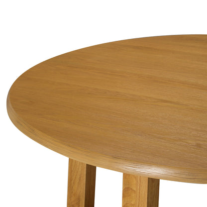 Sasha Organic Round Wooden Dining Table in Weathered Natural Finish