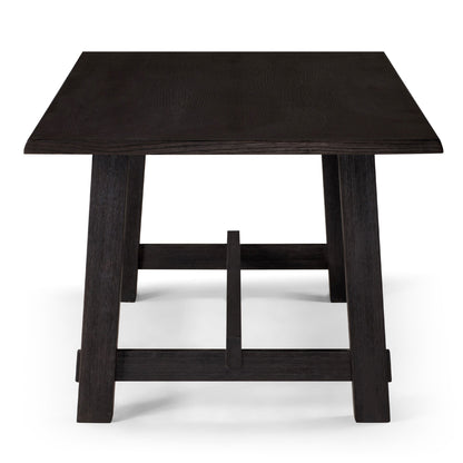 Maven Lane Yves Rectangular Wooden Dining Table in Weathered Black Finish